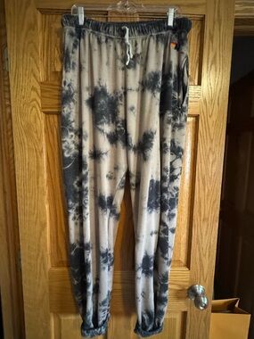 Aviator Nation Men’s Tie-Dye Jogger Pants - Cream Black